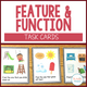 Feature and Function Task Cards cover featuring visual vocabulary practice