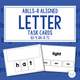 Letter cover with ABLLS-R task codes and sample task cards