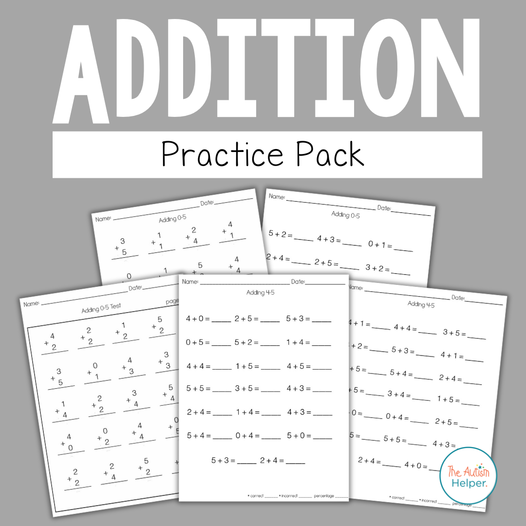 Addition Practice Pack – The Autism Helper