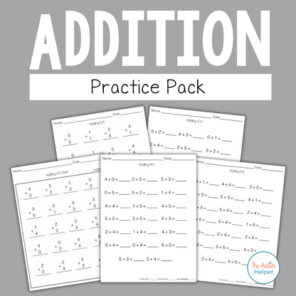 Addition Practice Pack