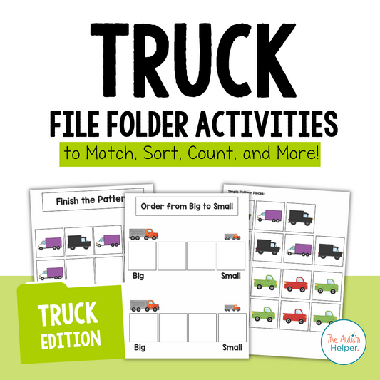 File Folder Activities to Match, Sort, Count, and More! {TRUCK themed}
