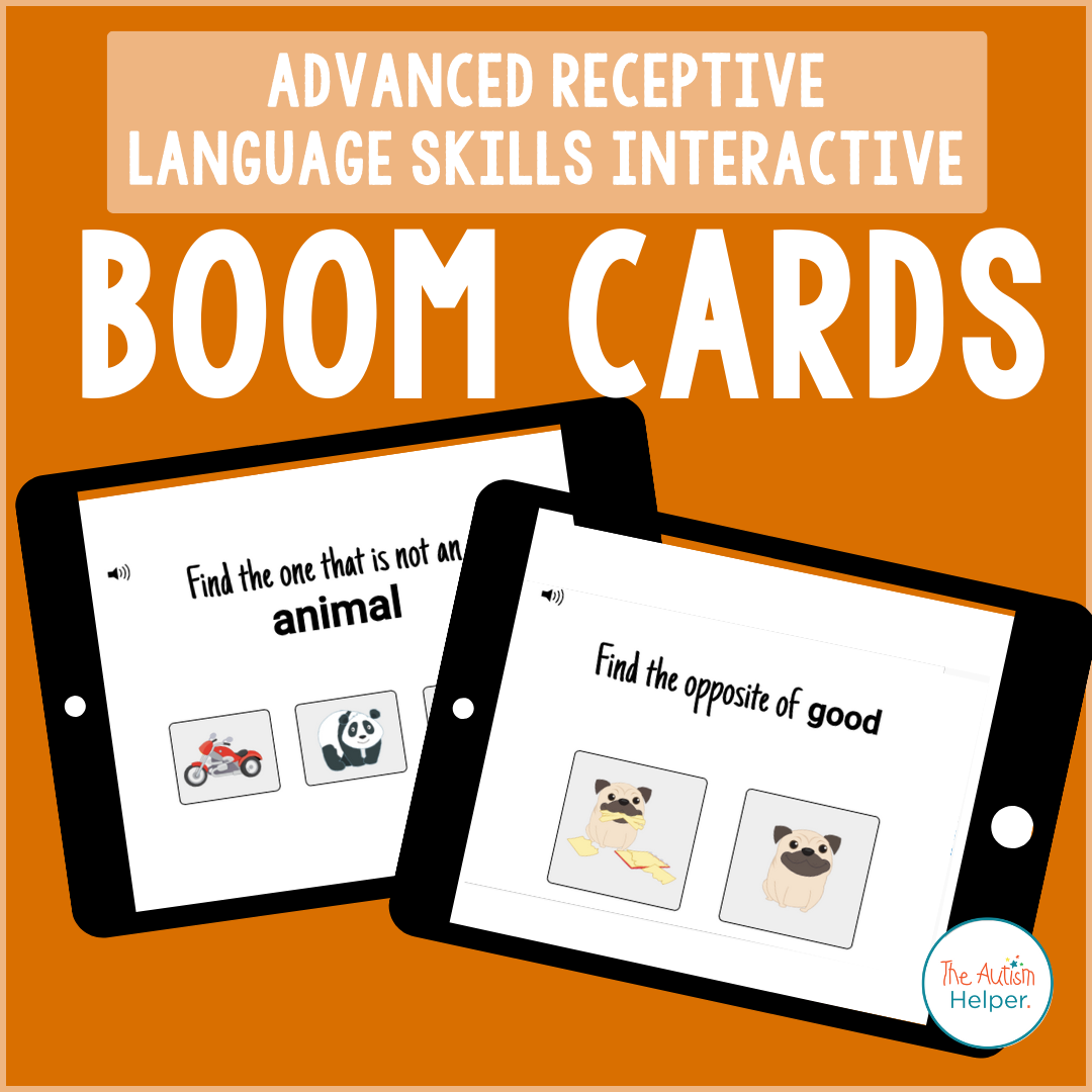 Advanced Receptive Language Skills Interactive Boom Cards