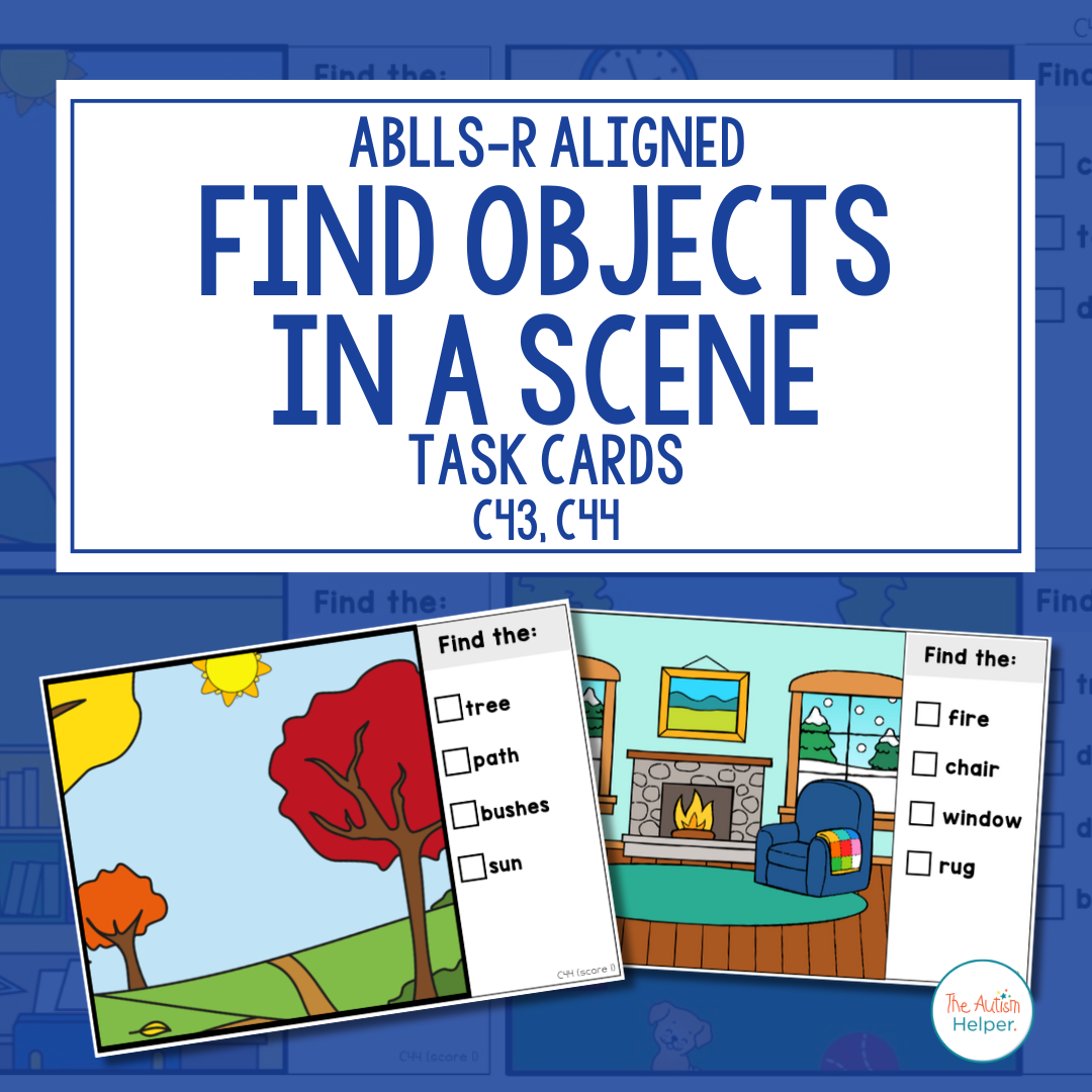 Find Objects in a Scene Task Cards [ABLLS-R Aligned C43, C44]