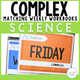 Complex Matching Weekly Workbooks Science cover, an advanced science-themed matching workbook for special education