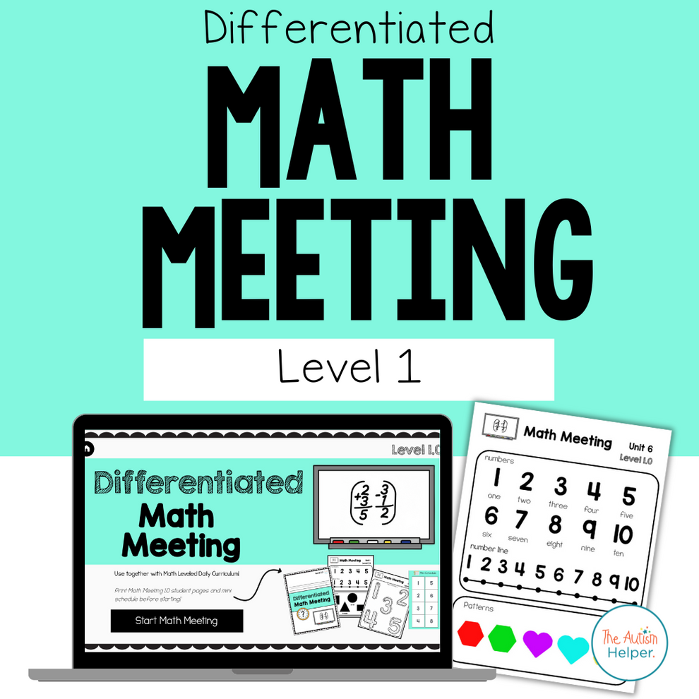 Mathmeeting Folder Differentiated Math Meeting Level 1 – The Autism Helper