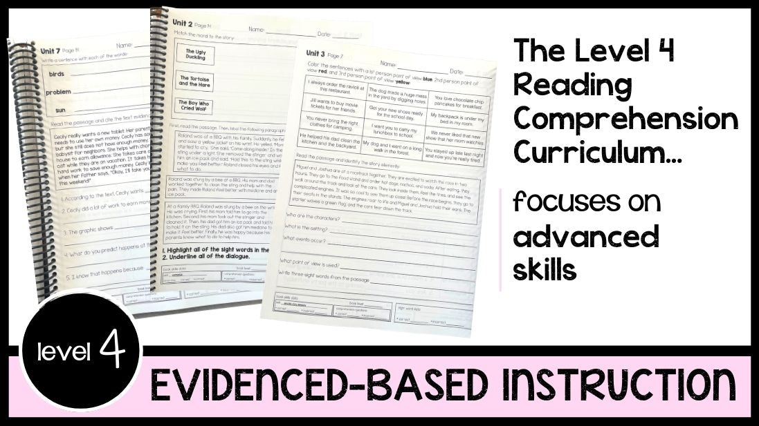Reading Daily Program Level Reading Comprehension Leveled Daily Curriculum {LEVEL 4} – The Autism ...