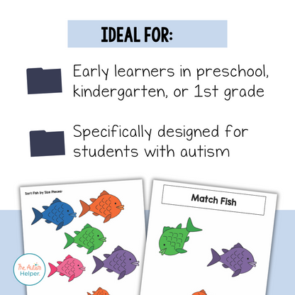 File Folder Activities to Match, Sort, Count, and More! {FISH themed}
