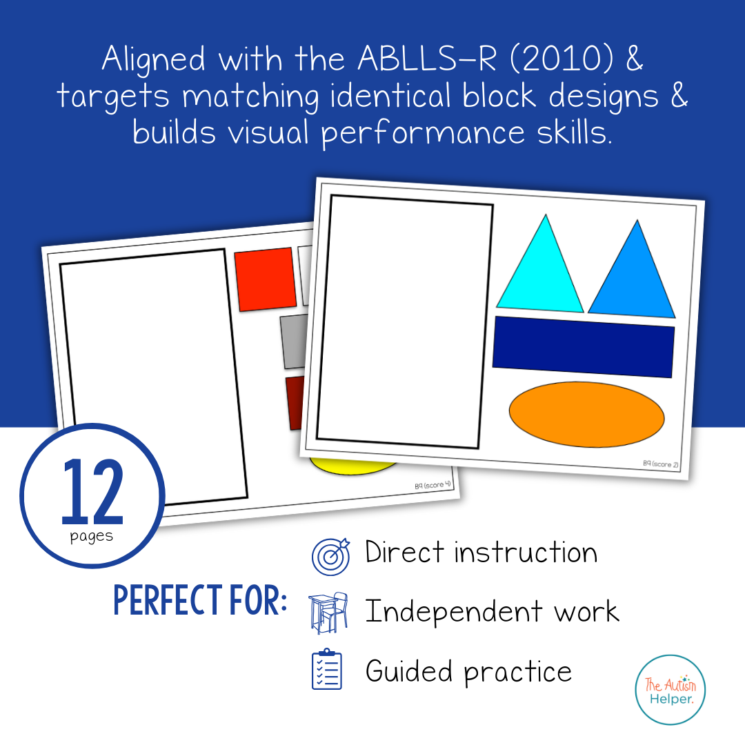 Block Design Task Cards [ABLLS-R Aligned B9]