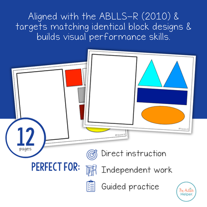 Block Design Task Cards [ABLLS-R Aligned B9]