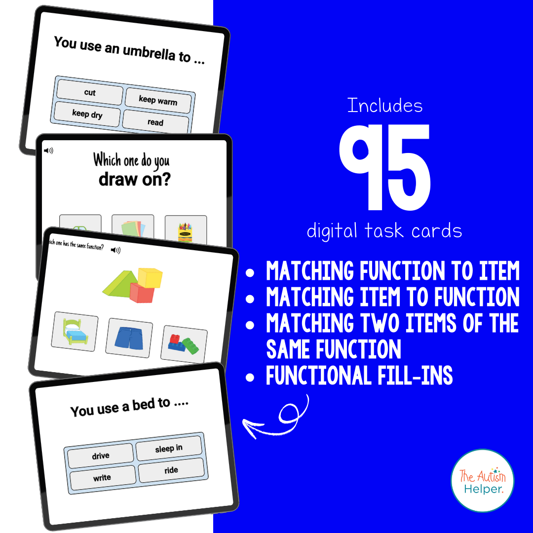 Object Function Interactive Boom Cards – The Autism Helper