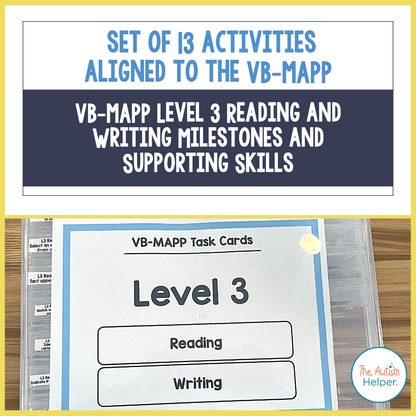 VB-MAPP Task Cards: Reading and Writing Level 3