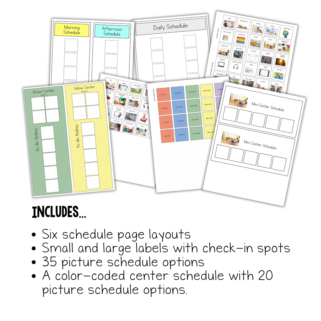 Real Photo Visual Schedules for Special Education Classroom