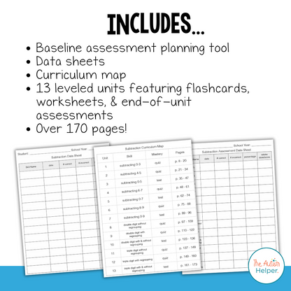 Subtraction Practice Pack