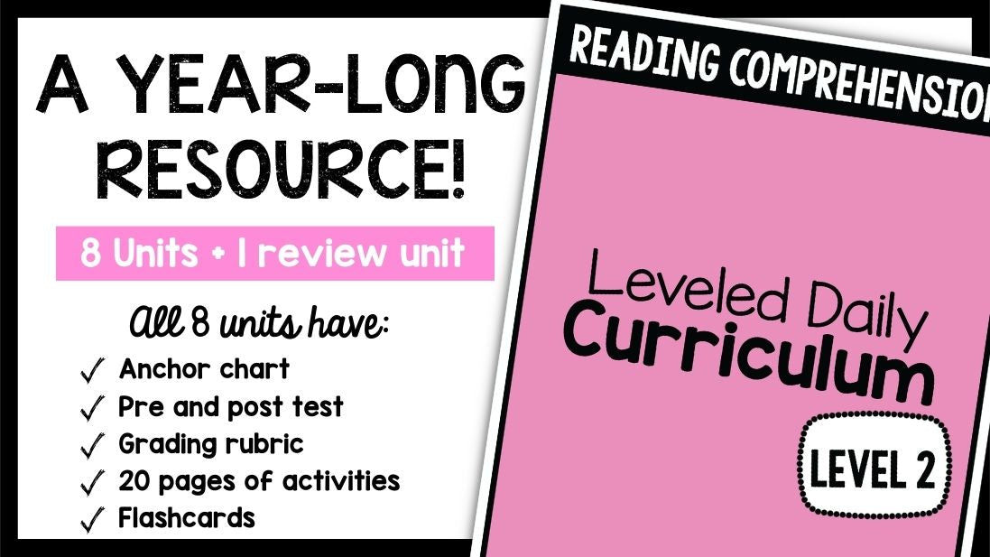 Reading Daily Program Level Reading Comprehension Leveled Daily Curriculum {LEVEL 2} – The Autism ...
