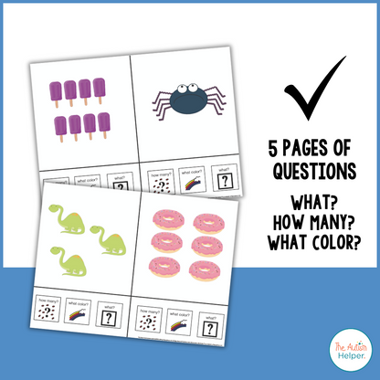 Count, Color, & Name Wh-Question Adapted Book VERSION 2