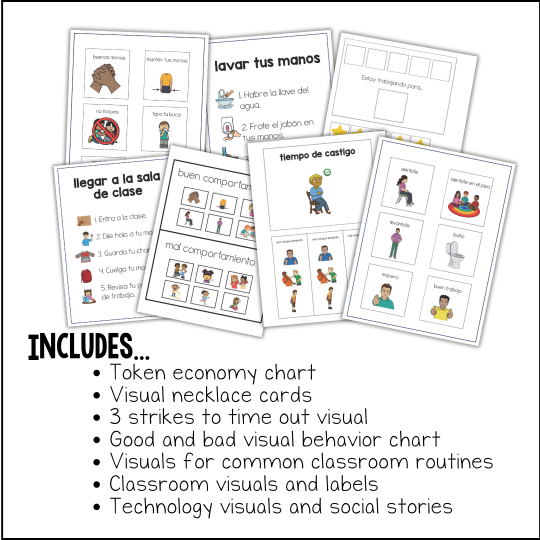 Spanish Visuals and Behavior Tools {Visuales en Español}
