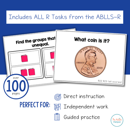 Math Task Card BUNDLE [ABLLS-R Aligned ALL R TASKS]