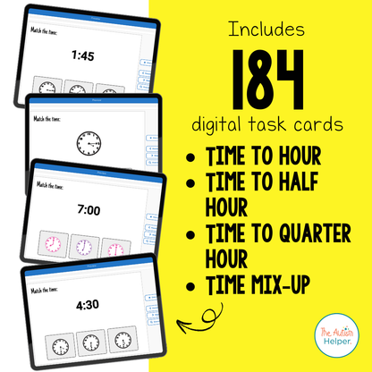 Telling Time Interactive Boom Cards