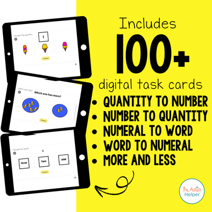 Numbers and Counting Digital Interactive Task Cards