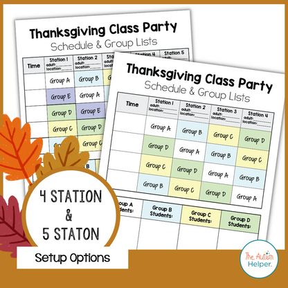 Thanksgiving Class Party Setup Kit