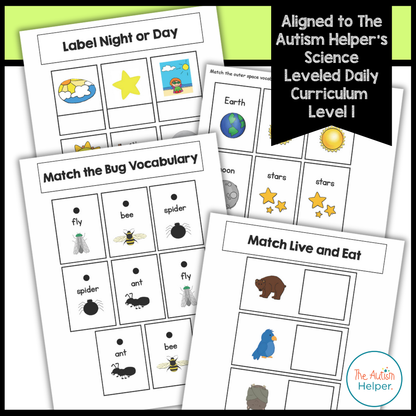 Level 1 Science Leveled Daily Curriculum FILE FOLDER ACTIVITIES