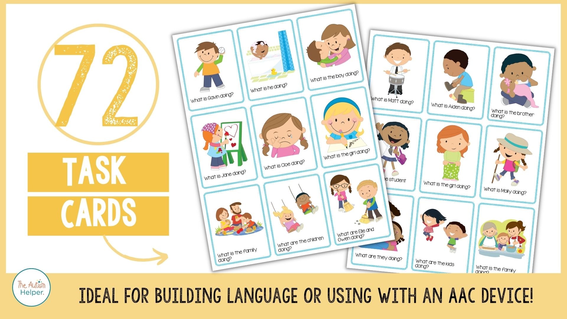What Are You Doing? Present Progressive Task Cards – The Autism Helper