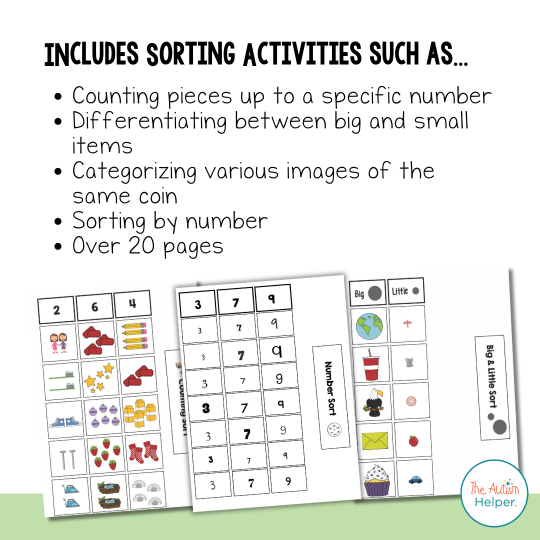 Basic Math Sorting Activities