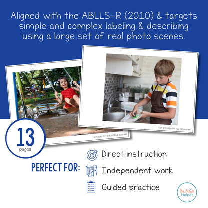 Parts of a Scene Task Cards [ABLLS-R Aligned G39, G40, G44, G45, H22]