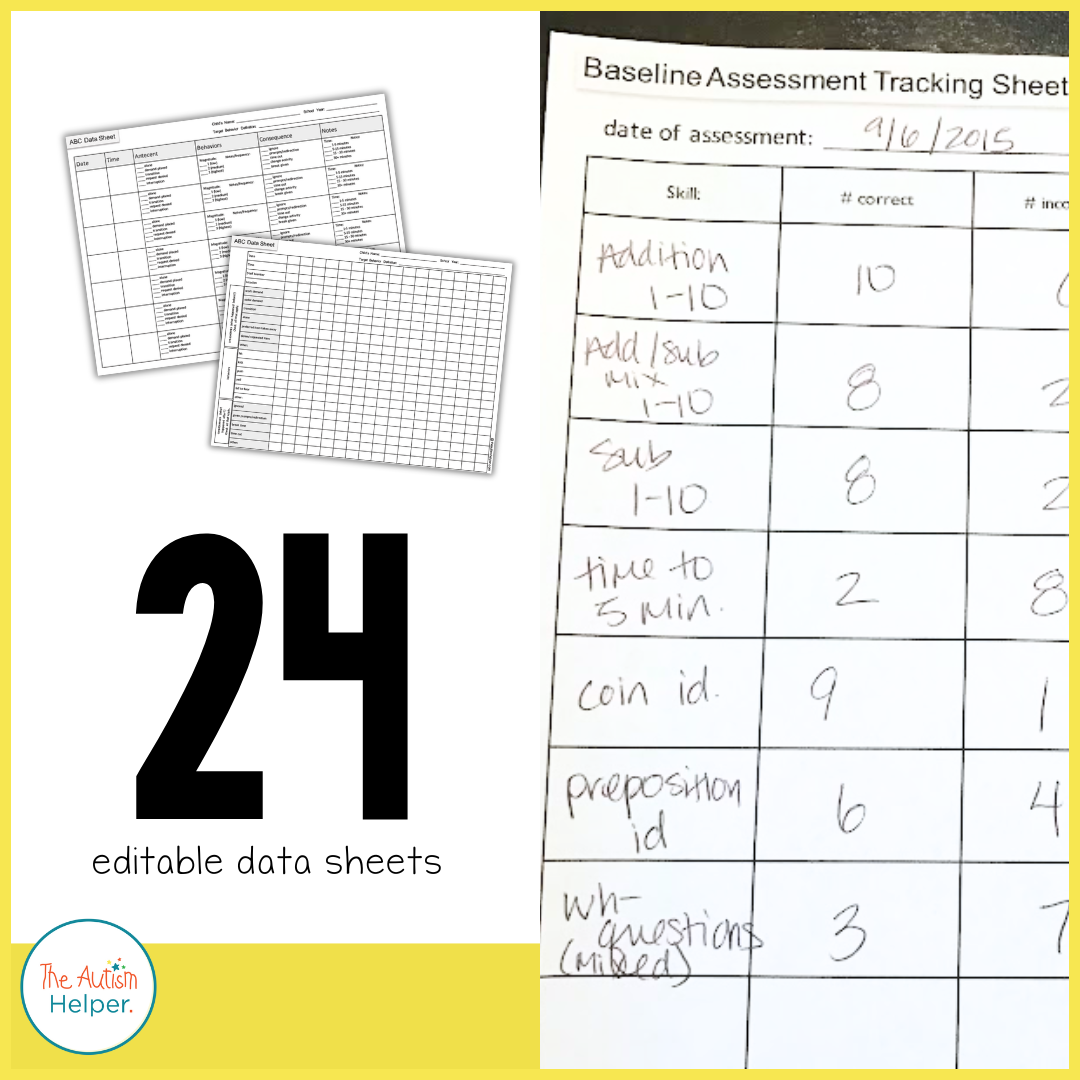 Editable Special Education Data Sheets