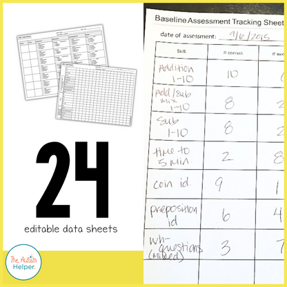 Editable Special Education Data Sheets