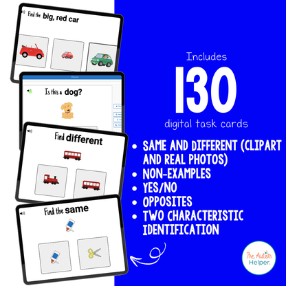 Advanced Receptive Language Skills Interactive Boom Cards