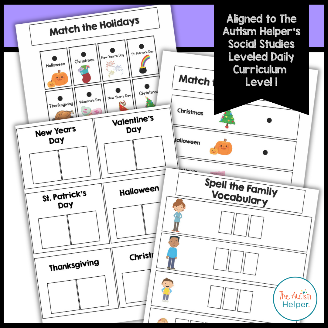 Level 1 Social Studies Leveled Daily Curriculum FILE FOLDER ACTIVITIES