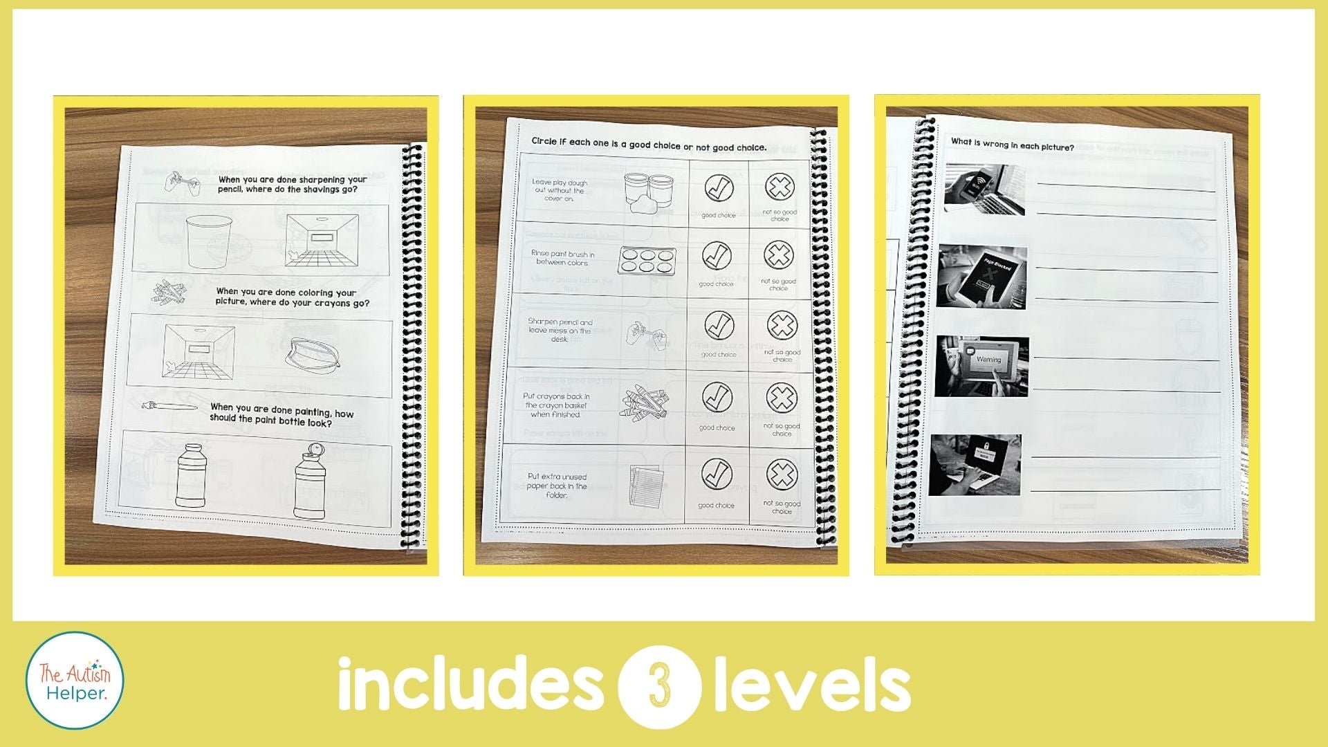 Autisim Routine Book Picture School Routines Workbooks – The Autism Helper