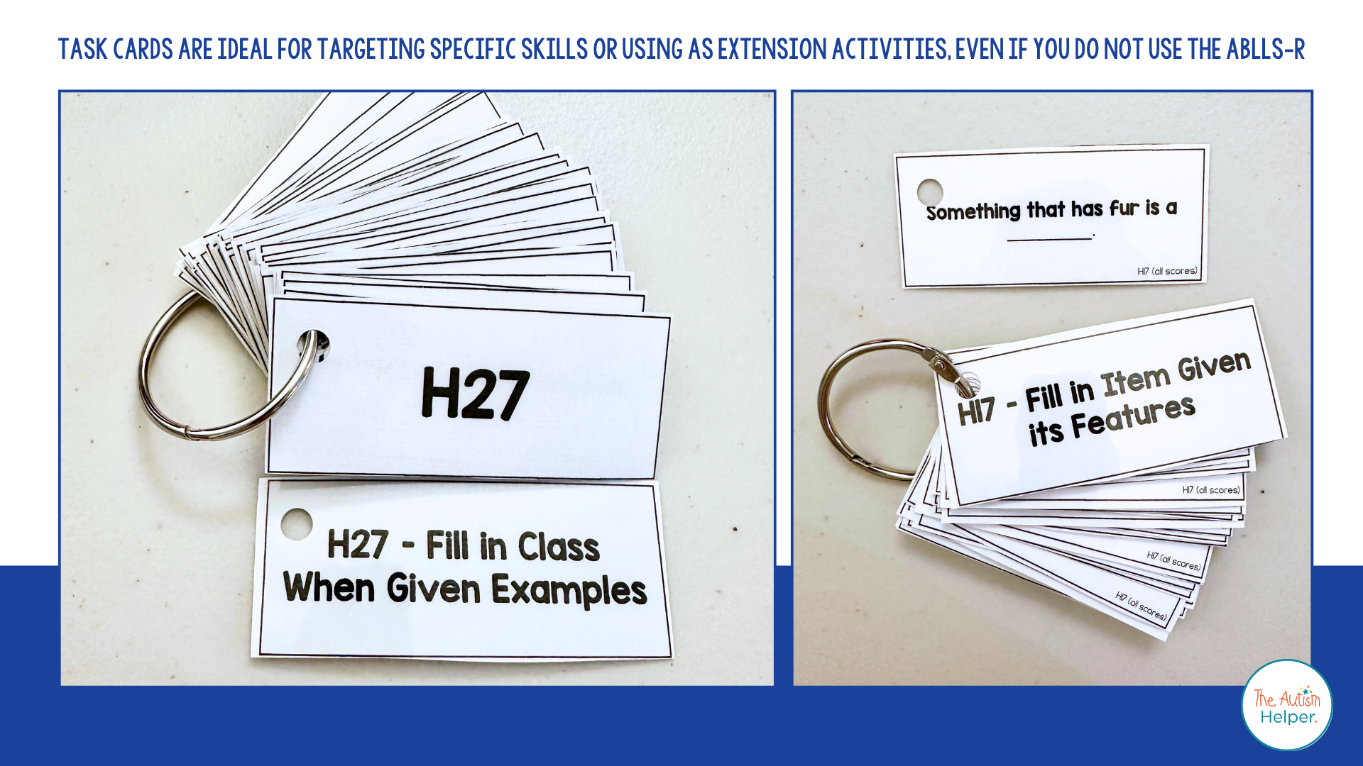 Feature Function Class Task Cards Fill In Feature, Function, and Class Task Cards [ABLLS-R Aligned to H ...