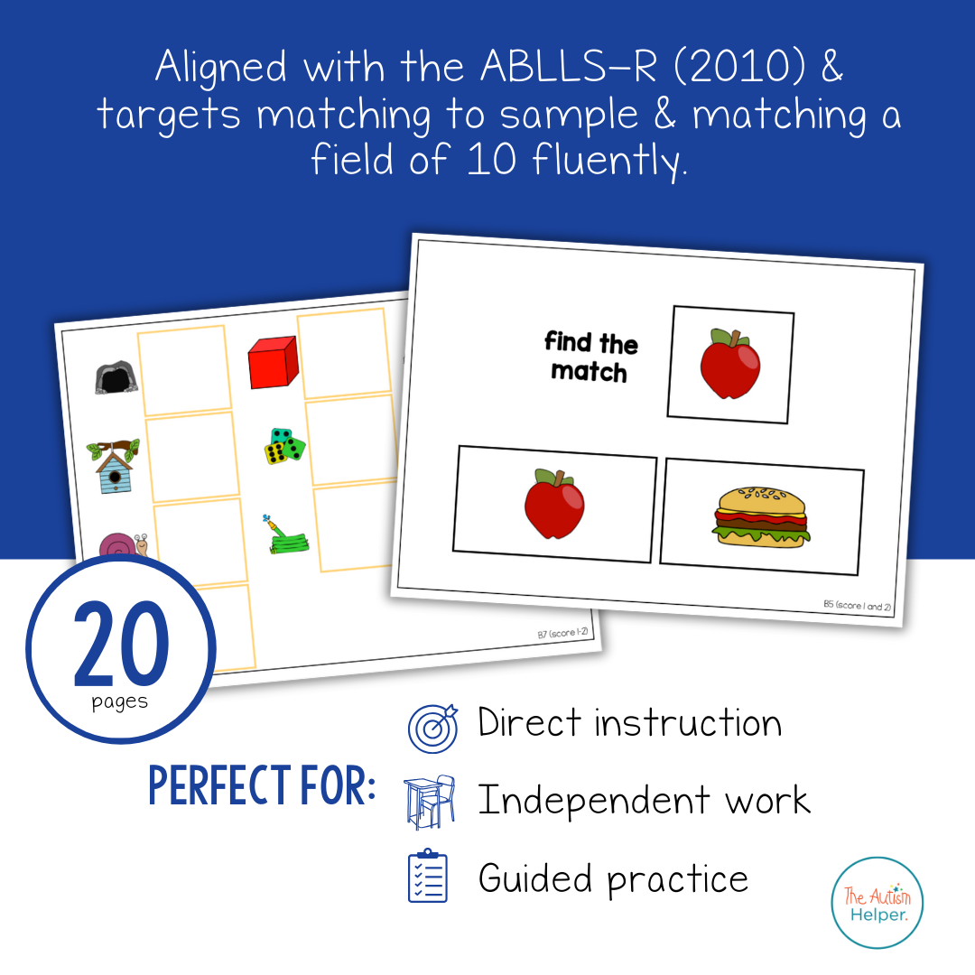 Matching Task Cards [ABLLS-R Aligned B5, B7]