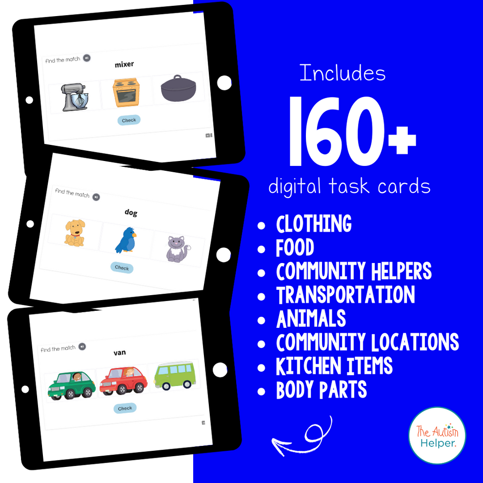 Basic Vocabulary Digital Interactive Task Cards – The Autism Helper