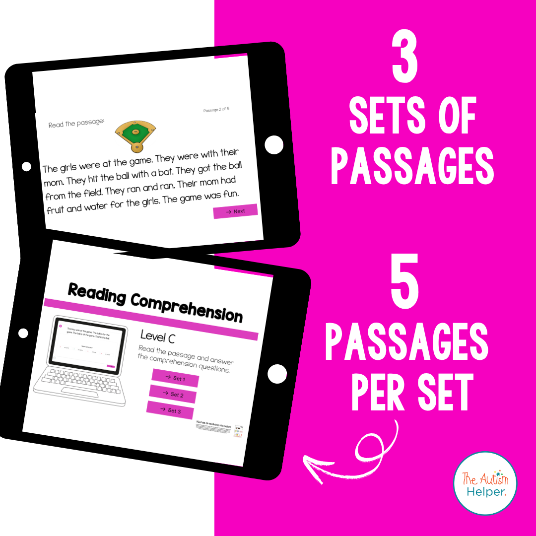 Level C Reading Comprehension Digital Task Cards