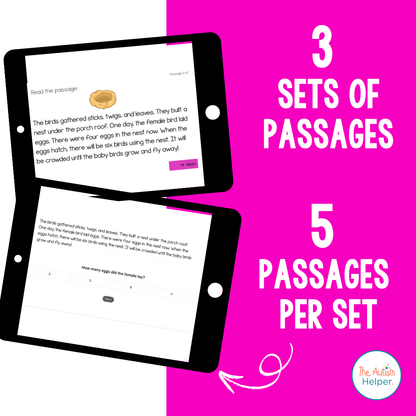 Level J Reading Comprehension Digital Task Cards