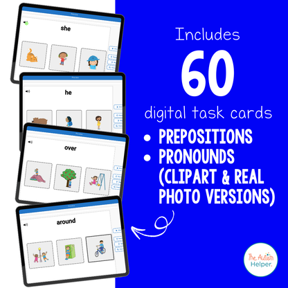 Preposition and Pronoun Interactive Boom Cards