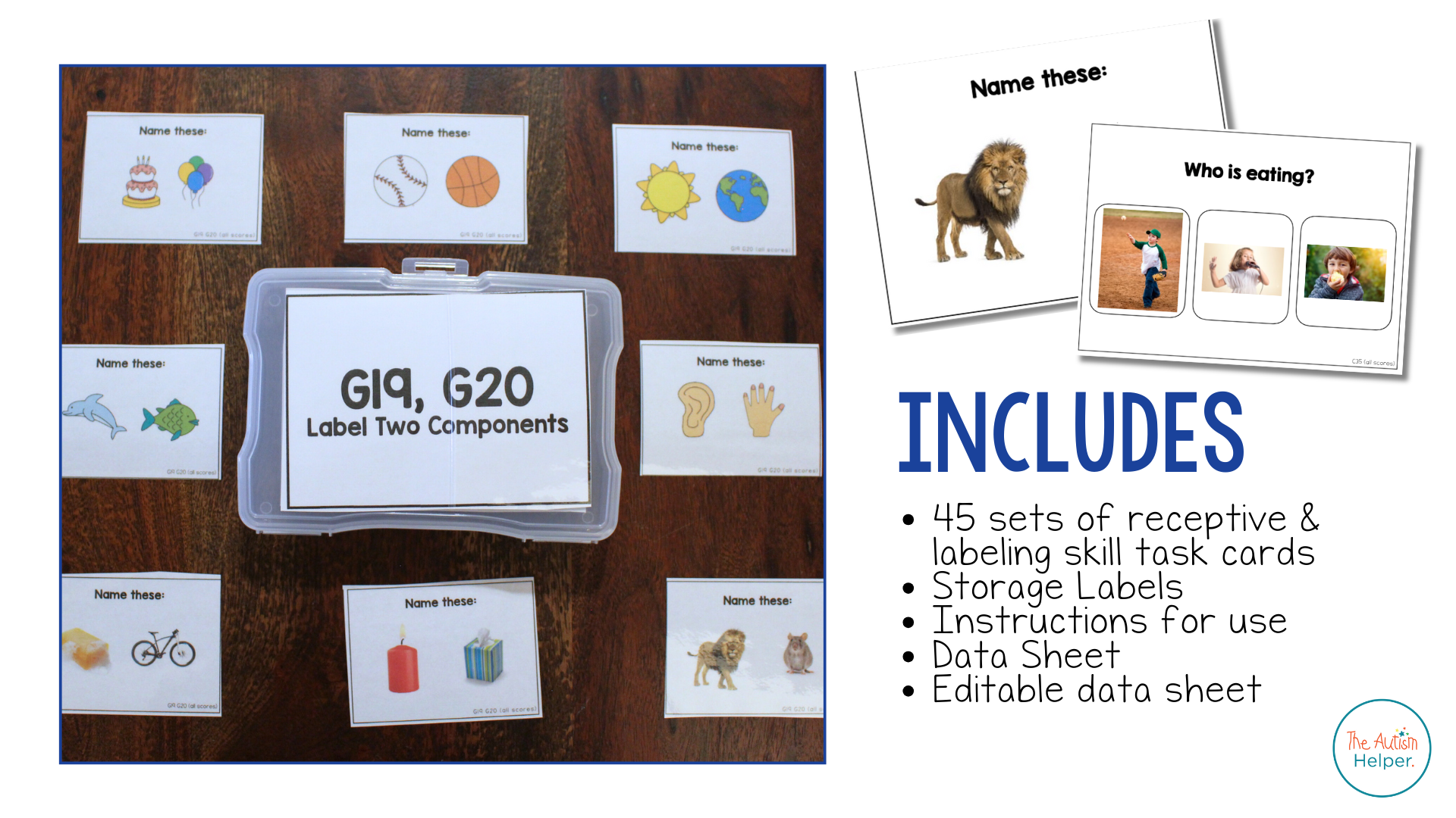 Receptive & Labeling Task Card BUNDLE [ABLLS-R Aligned ALL C & G TASKS ...