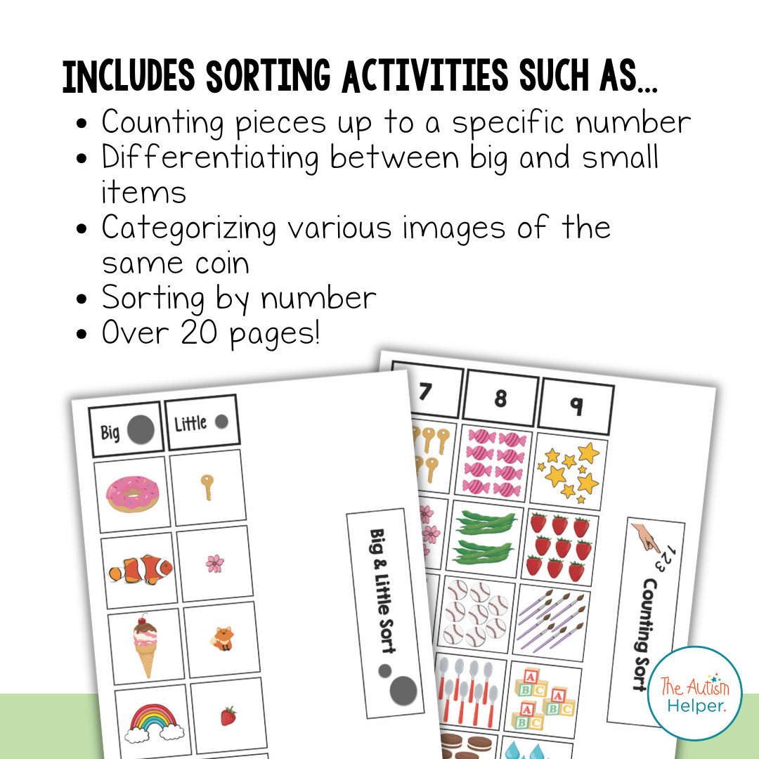 Foundational Math Sorting Activities
