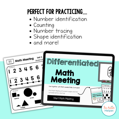 Differentiated Math Meeting Level 0.5
