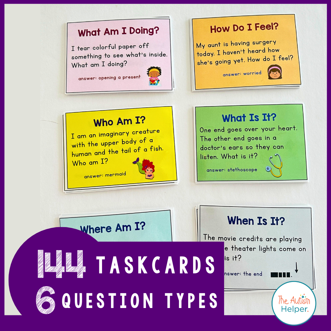 Inferential Thinking Making Inferences Task Cards – The Autism Helper