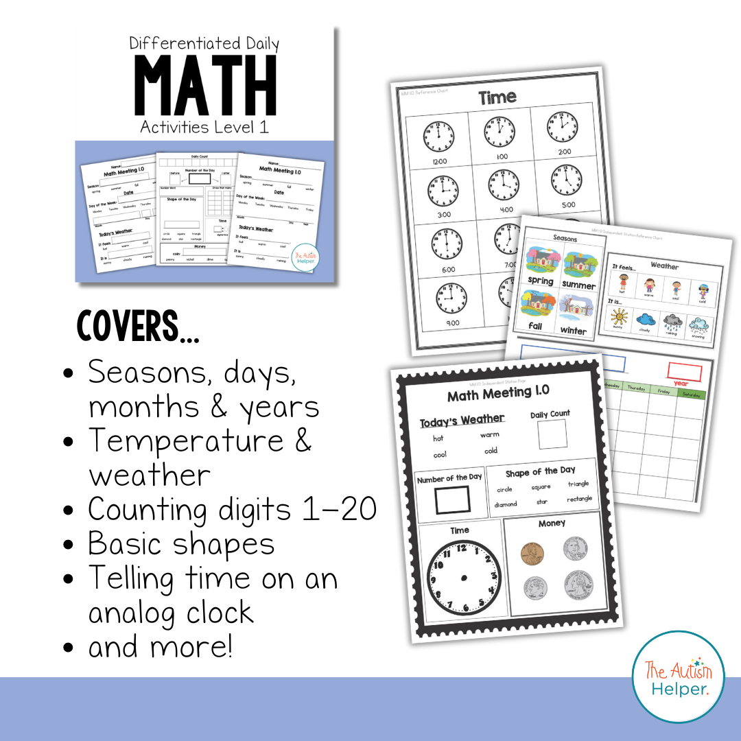 Differentiated Daily Math Activities BUNDLE