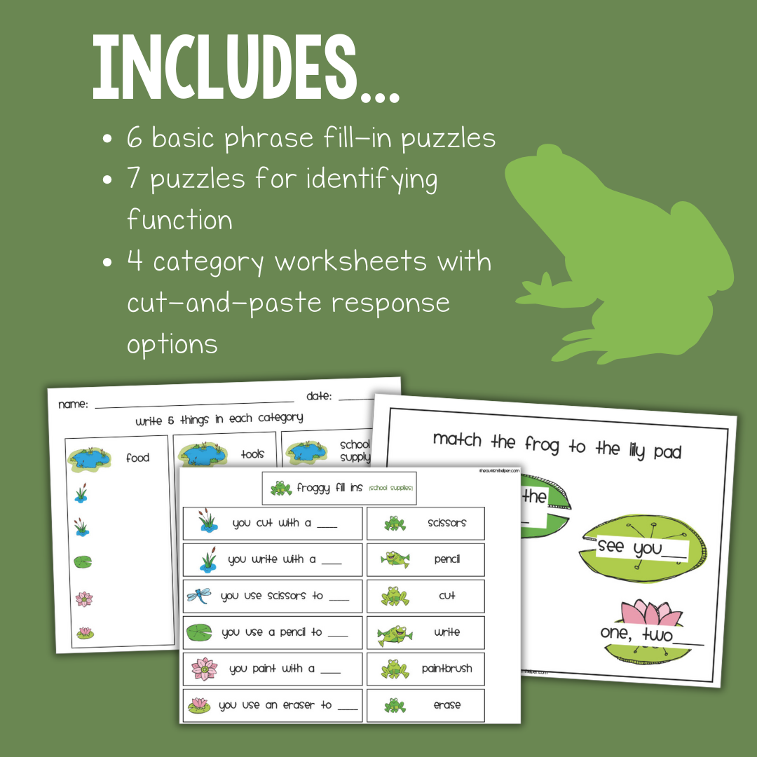 Frog-Themed Intraverbal Games & Activities