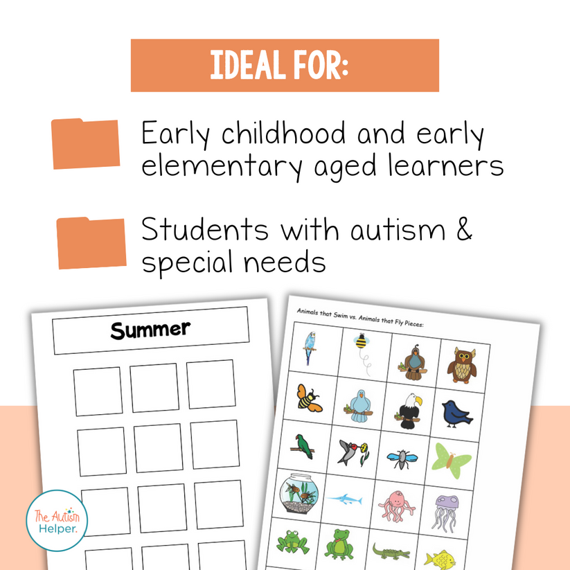 Advanced Sorting File Folder Activities – The Autism Helper