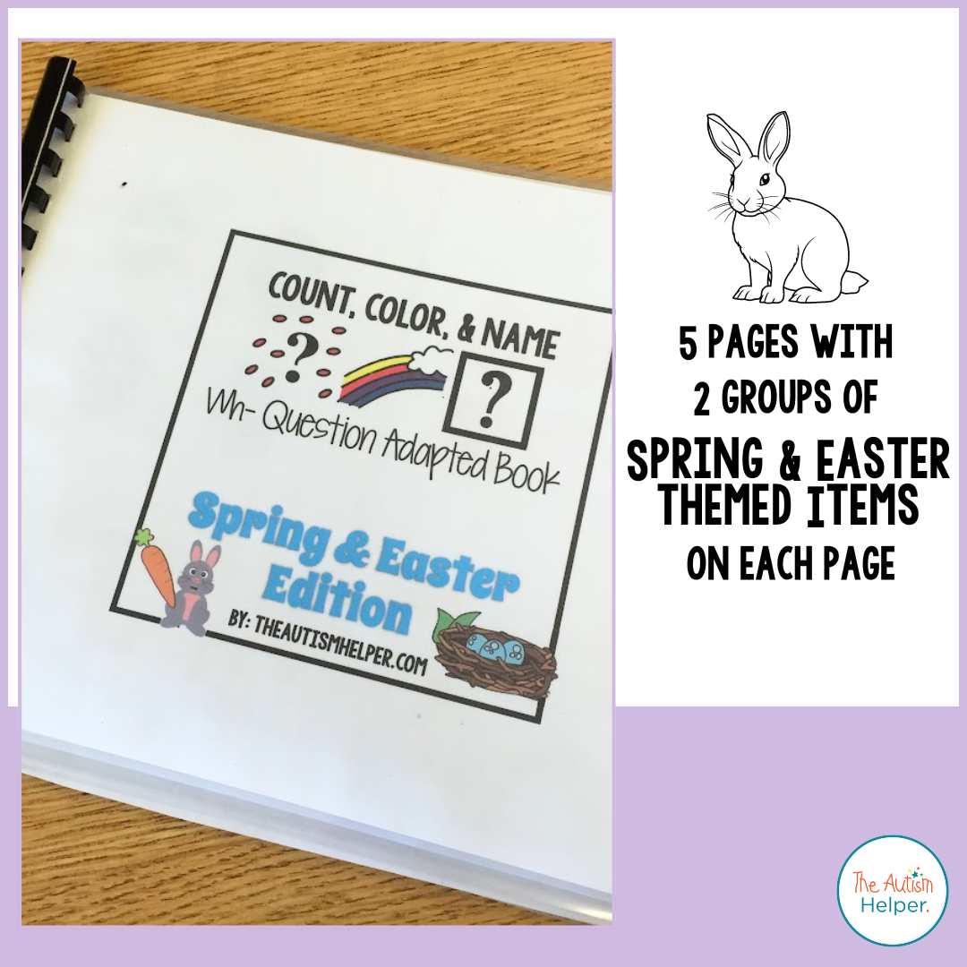 Count, Color, & Name Wh-Question Adapted Book - SPRING & EASTER