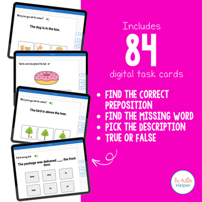 Vocabulary Reading Comprehension Interactive Boom Cards