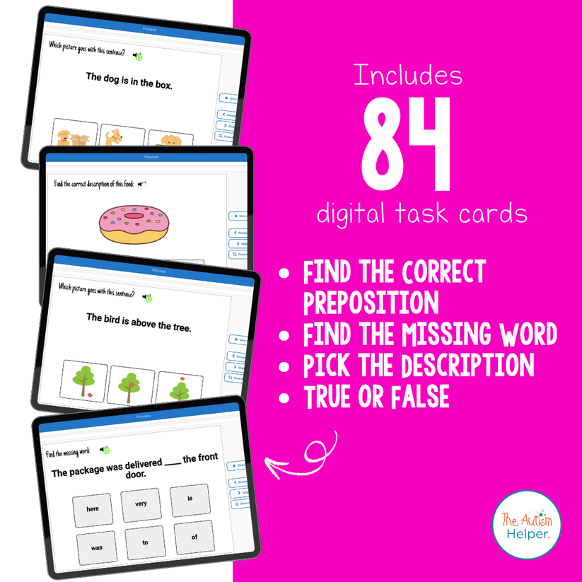 Vocabulary Reading Comprehension Interactive Boom Cards – The Autism Helper