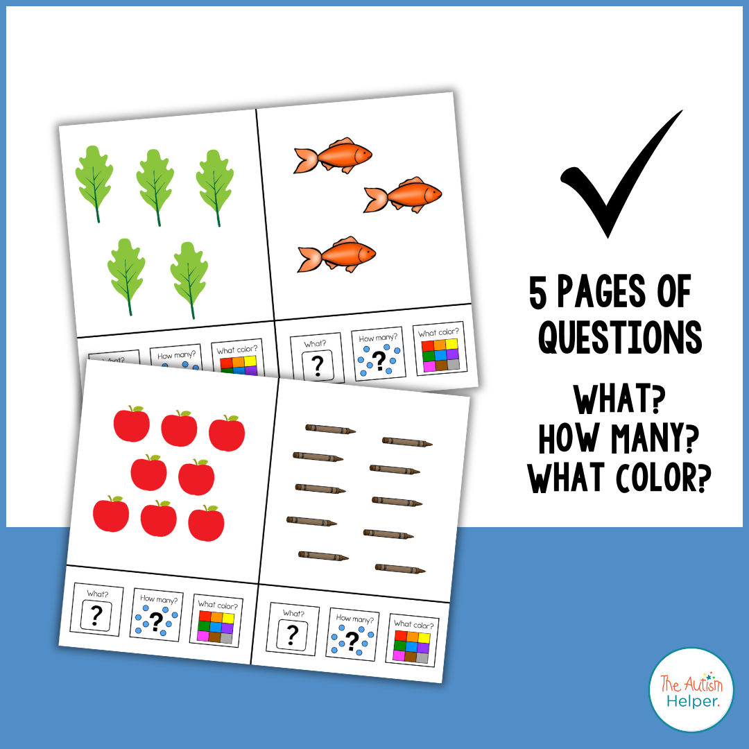 Count, Color, & Name Wh-Question Adapted Book